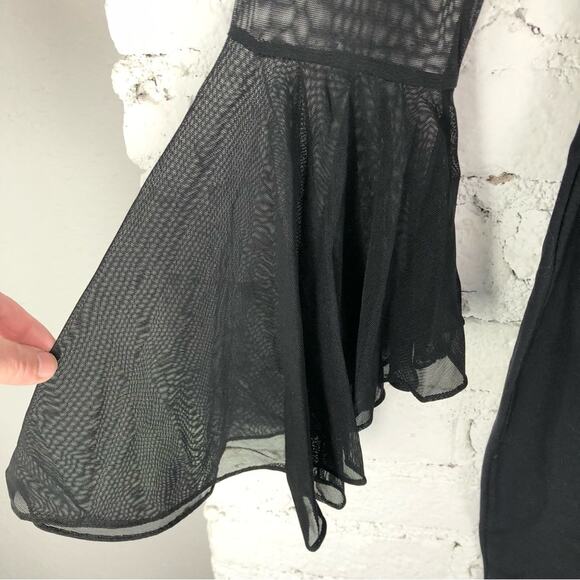 Vintage Sheer Bell Sleeve Body-con Lace Sequin Party Dress - Picture 3 of 6